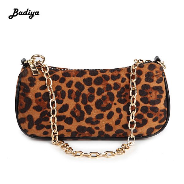 

new vintage women handbag velvet leopard chain underarm shoulder bag luxury handbags women baguette bags designer