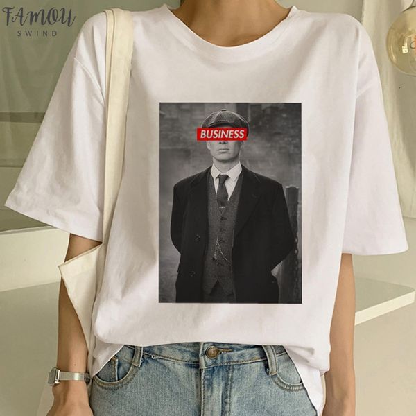 

peaky blinder women t shirt floral harajuku ullzang graphic tshirt funny cool 90s tshirt aesthetic korean style tees female, White
