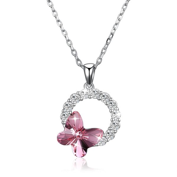 

simple star necklaces pendant crystals from swarovsk silver color chain women office jewelry 2018 butterfly romantic round gift
