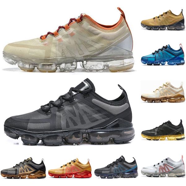 

2019 air cushion running shoes for men women canyon gold aluminum blue black designer sports breathable sneakers mens trainers