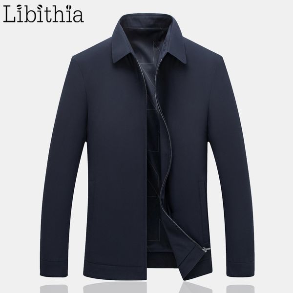 

men's casual jackets coat solid colors long sleeve turn-down collar autumn big size m-4xl zippers blue green clothes male b032, Black;brown