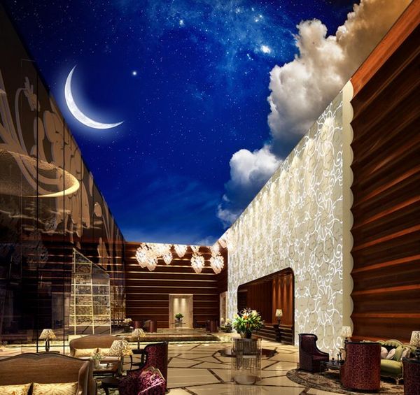 Custom Night Sky Moon Clouds 3d Ceiling Custom Hd 3d Ceiling Painting Wall Papers Home Decor I Hd Wallpaper I Hd Wallpapers From Yeyueman8888