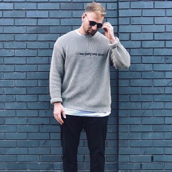 

18fw luxury european sweater joint pullover knit sweater warm fashion women and mens designer sweater, White;black