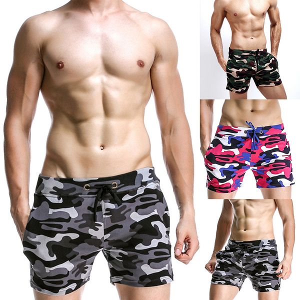 

mens swim shorts adjustable camouflage trunks beach board shorts for men fitness running sports surffing swimwear