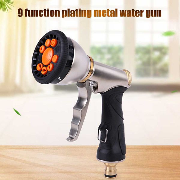 

garden hose nozzle sprayer high pressure 9 adjustable mode metal sprayer for garden car wash pistola spray per autolavaggio htq9