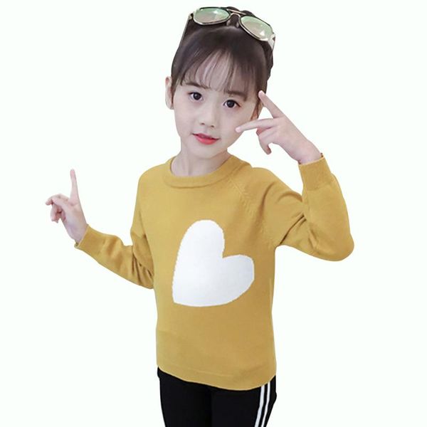 

spring kids sweater girl heart sweater for girls long sleeve kids jumpers school autumn cute girls clothes for 6 8 10 12 14 year, Blue
