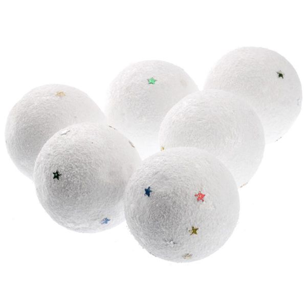 

6cm white foam snowball pendant christmas decoration - 6 pcs/set