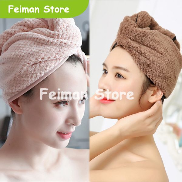 

super absorbent hair drying towel turban bathing cap bathrobe hat head wrap gift