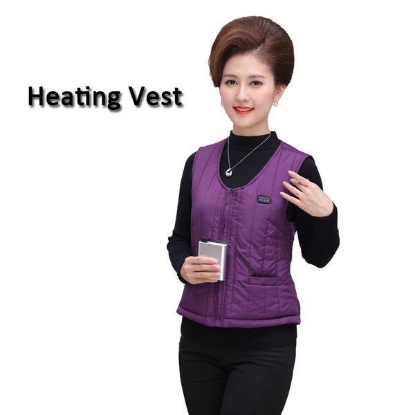 

smart electric heating vest vest usb far infrared charging to keep warm three-speed temperatur, Black;white
