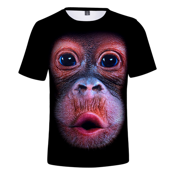 

men/womens funny fashion gorilla monkey latest harajuku style 3d print t shirt summer short sleeve casual hip hop t-shirt u1297, White;black