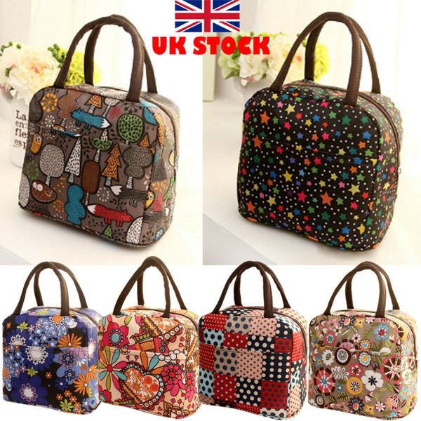 

uk kids thermal insulated lunch bag cool bag picnic lunch box handbag, Blue;pink