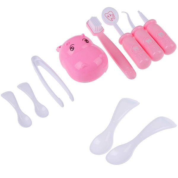 

1set pretend play dentist check teeth model medical kit role play learing toy