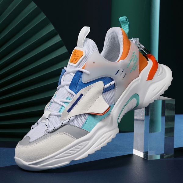 

fashion casual sneakers for men 2020 spring autumn breathable heigh increasing chunky sneakers mixed colors men's running shoes