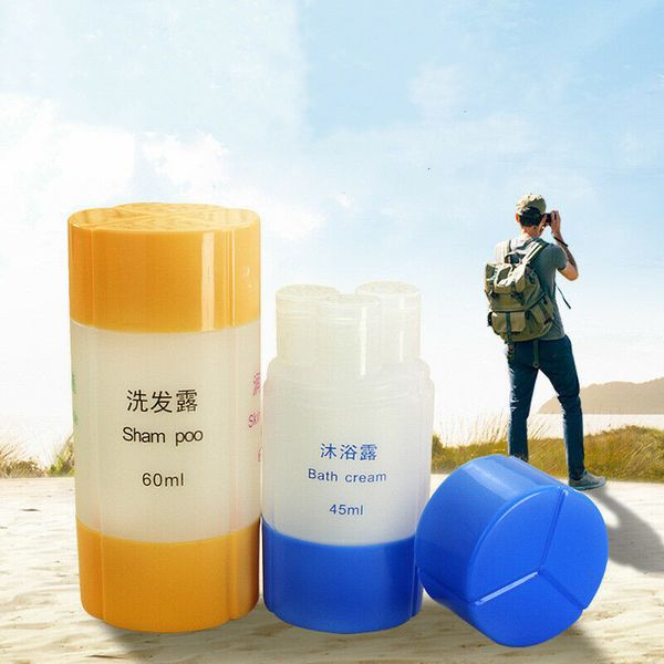 

travel 3 in 1 storage empty bottle bottling shampoo bath cream storage portable wash bag