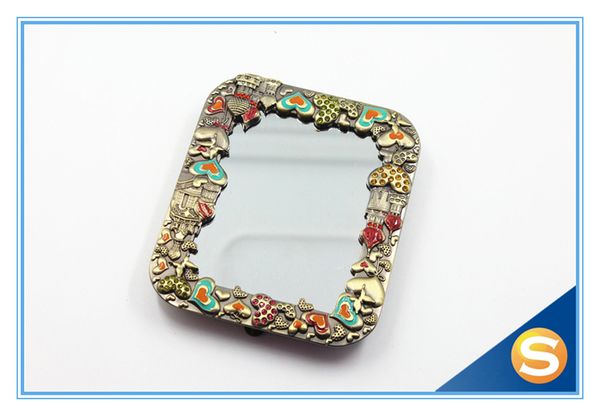 

new creative table stand mirror with castle patterns