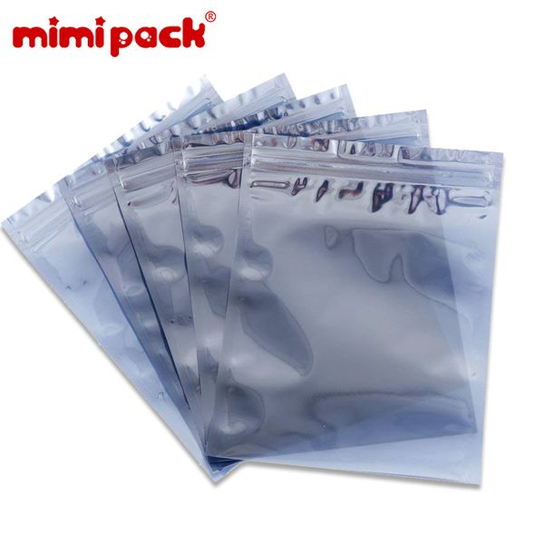 

mimipack 7-size reclosable zipper anti static esd shielding bags 3 mil for electronic devices in silver grey