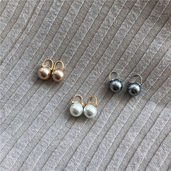 

wtltc baroque big simulated pearls hoop earrings for women modern party wedding hoops earrings french brides huggie, Golden;silver