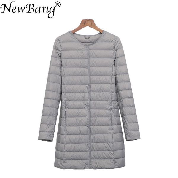 

newbang mafabric ultra light down jacket women long duck down jacket female lightweight warm slim portable ladies coats, Black