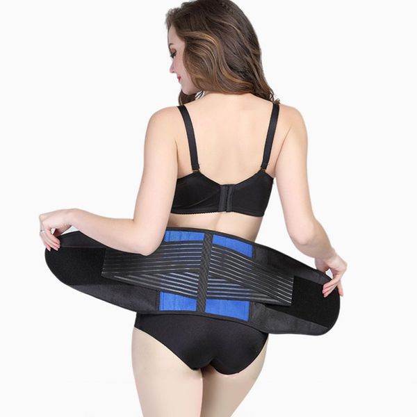 

women casual adjustable shapers neoprene lumbar support lower back waist belt brace pain relief double pull strap new style, Black;brown