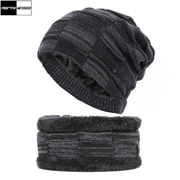

northwood] new fashion winter beanie hats for men women warm neck scarf cap plus velvet knitted hat ski hat for adult