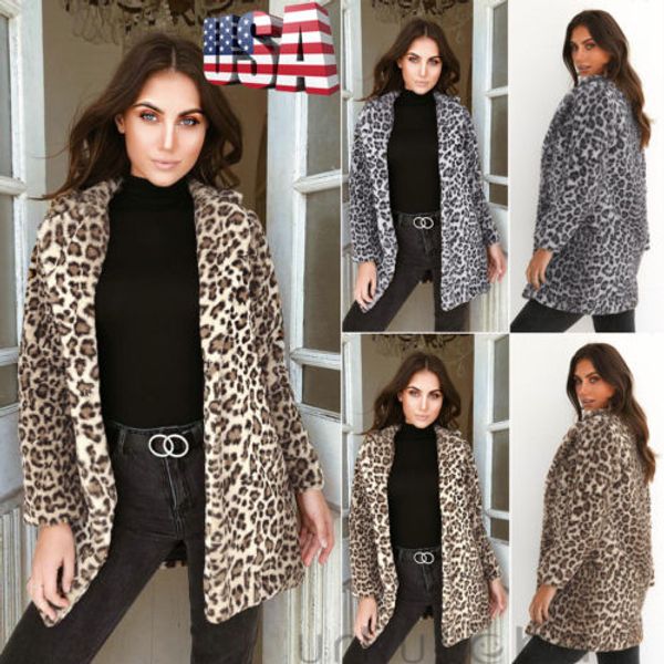 

2018 new fashion autumn lady women leopard casual loose clothing coat jacket outwear clubwear drop shipping, Black