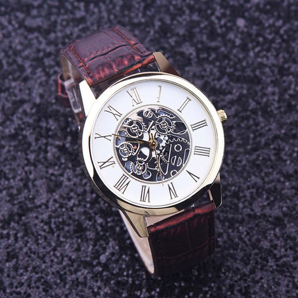 

retro leisure quartz watch watch, Slivery;brown
