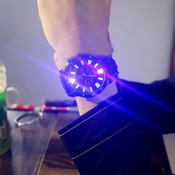 

led luminous fashion faux leather band analog vogue quartz wristwatches for women men montre homme reloj hombre #1024, Slivery;brown
