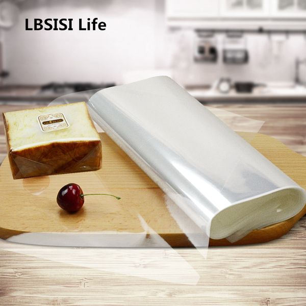

lbsisi life 500pcs bread sandwich plastic film transparent clear single film for cover cake sugar bopp