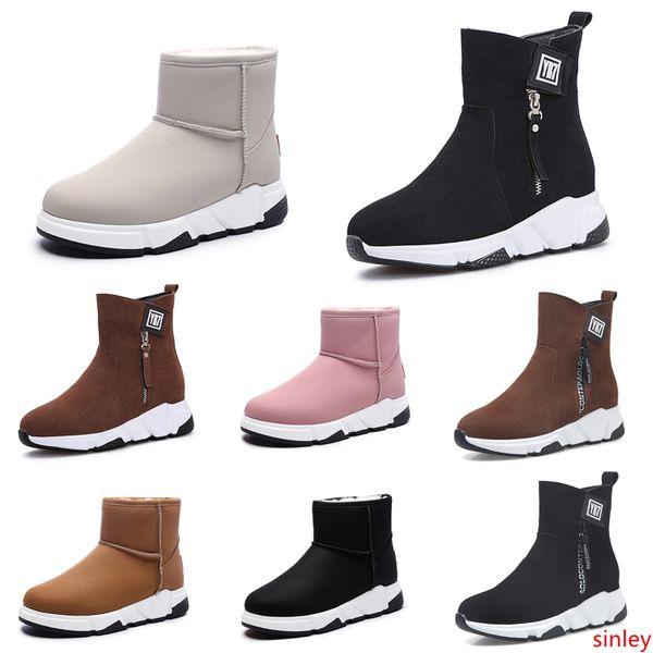 

new non-brand winter women boots triple black red beige brown suede snow ankle boots keep warm 35-40 style 14