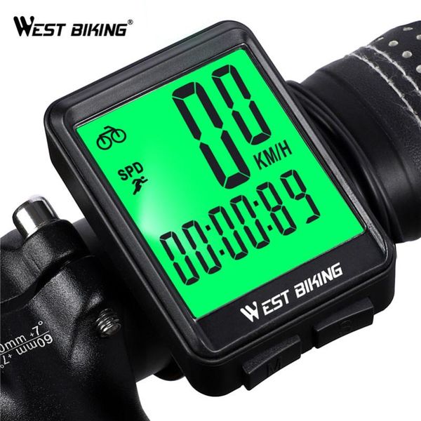 

west biking bike computer wireless and wired cycling odometer satch led measurable speedometer rainproof bicycle computer