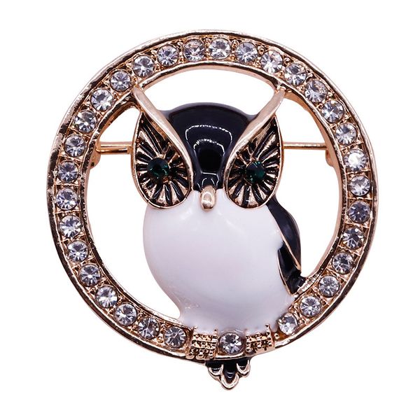 

originality fund owl brooch diamond alloy women's brooch clothing accessories product pin, Gray