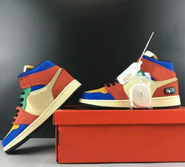 

2019 blue the great x 1s 1 mid fearless basketball shoes men 1 blue the great fearless suede sports sneakers