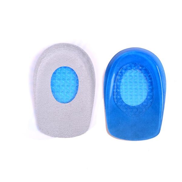 

1pair man and women feet care inserts relieve foot pain protectors silicon gel heel cushion insoles soles spur support shoe pad, Black