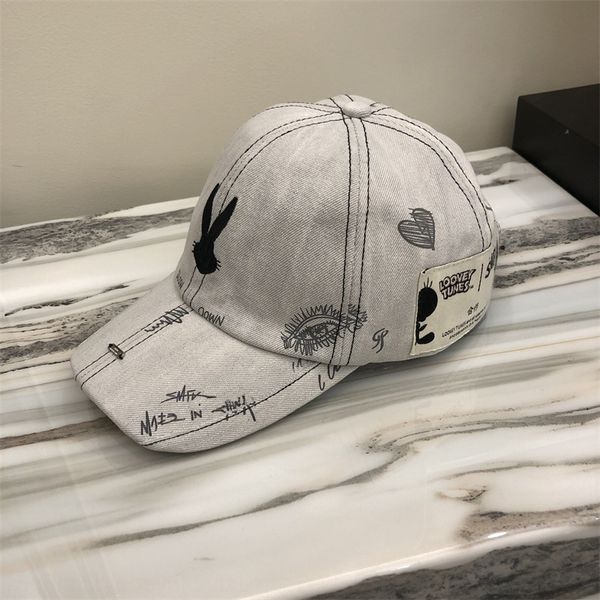 

bastard baseball yang mi embroidered graffiti guan xiaotong hat hat baseball cowboy old cowboy cap fashionable cap, Blue;gray