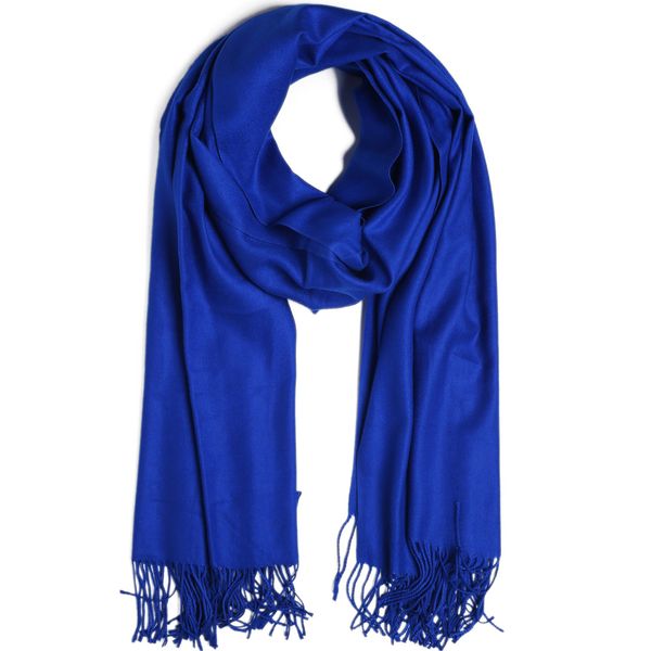 

fashion cashmere scarf shawl solid autumn winter wrap warm soft hijab thick women wool royal blue