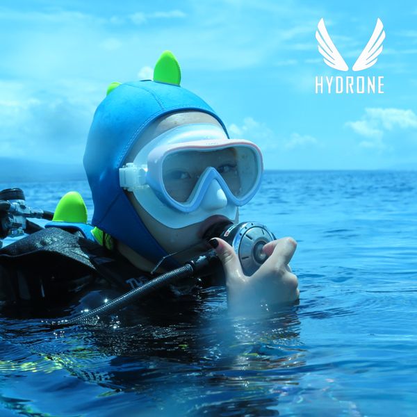 

scuba diving mask snorkel 3mm neoprene dinosaur dive equipment hood hat cap helmet underwater sunscreen anti-uv warm iving