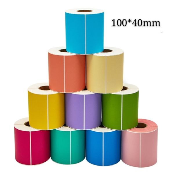1000 pcs 100 * 40mm em branco matte preço adesivos código de barras adesivo colorido etiqueta etiqueta Última chegada de endereço de impressão Etiquetas entrega por dhl