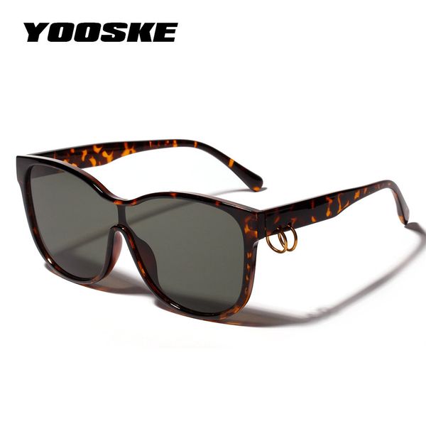 

yooske luxury oversized sunglasses for women brand big frame sun glasses men trendy circle siamese eyewear, White;black