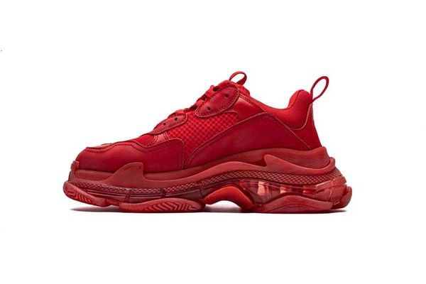 

triple-s new 2019 17fw quality white all red sneakers tennis cushion shoes men women running shoes sports designer shoes, Black;white