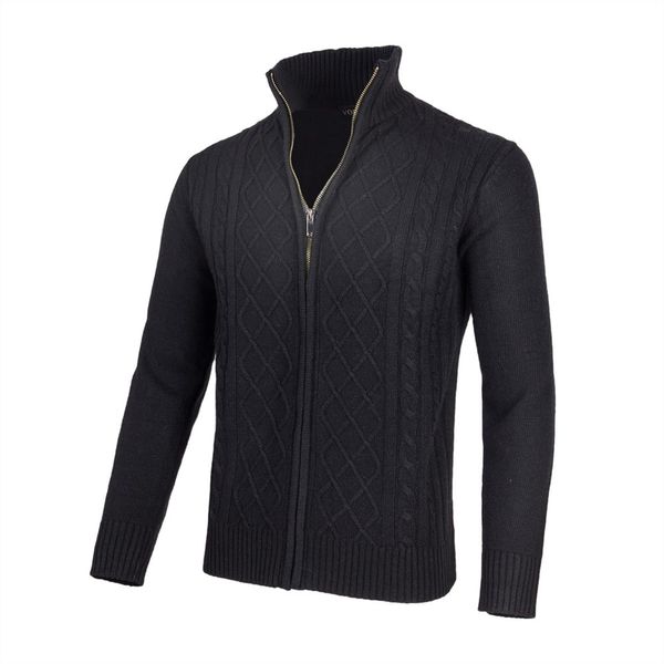 

voboom mens knit quarter zip sweater men cardigans winter spring stand collar wool blend zipper up coat 100, White;black