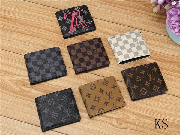 

Plaid pattern short paragraph cover wallet men and women luxury retro lady wallet hand storage multiple wallet 7 colors