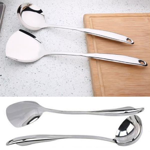 

1 piece stainless steel spatula foods serving kitchen tool cooking accessories 1x soup spoon utensils other dinnerware