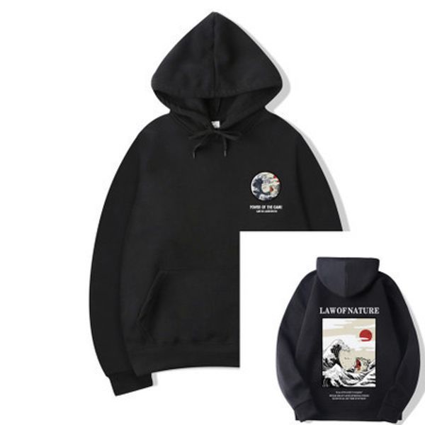 

Men's Hoodies Fashion Mens Hooded Funny Cat Wave Printed Hoodie Hip Hop Casual Sweatshirts Streetwear Asian Size S-3XL Wholesale