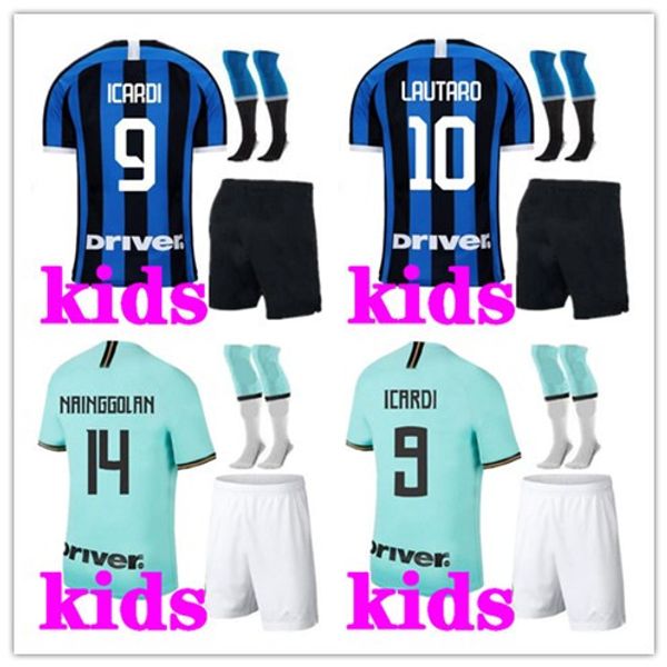 

2019 2020 inter icardi occer jer ey kid home away kit 19 20 lautaro peri ic nainggolan maillot de foot milan football hirt