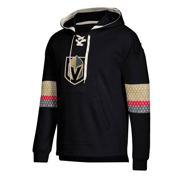 

vegas designer hoodies golden knights jersey lace-up pullover hoodie black with splicing draw string full sleeves stitched brand logo, Blue;black