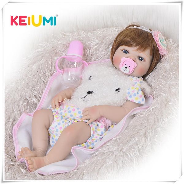 

fashion 23 inch reborn baby girl doll full silicone vinyl baby reborn realistic princess baby toy doll for children's day gifts y191213