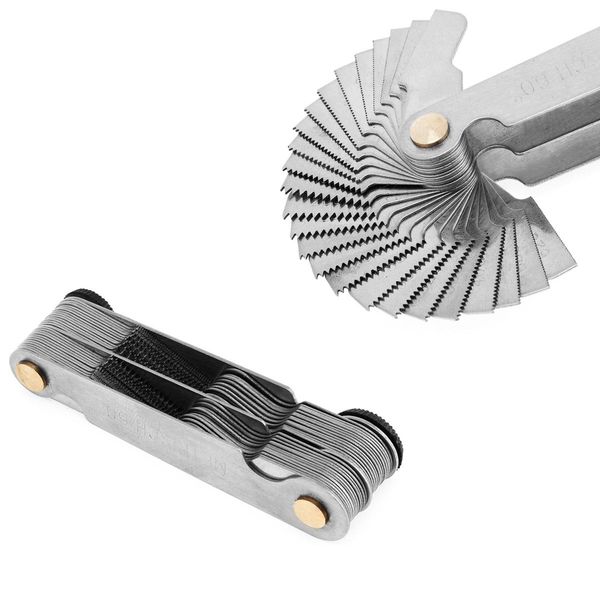 

steel thread measuring gage metric whitworth screw pitch gauge 60 degree drop ship