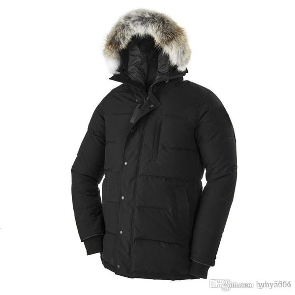 

winter fourrure down parka homme jassen chaquetas manteau canada carson parka down jacket coat hiver doudoune, Black