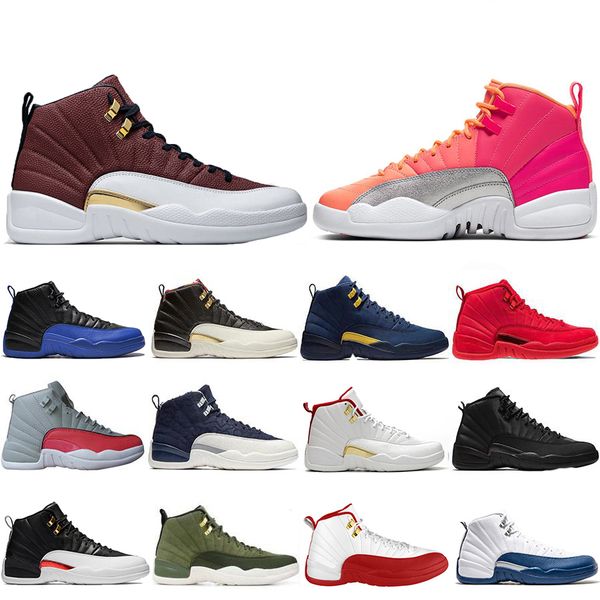 

12 12s men basketball shoes game royal ball punch gym red black yellow outdoor mens trainers sports sneakers