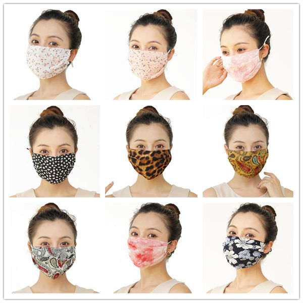 Lavável reutilizável Máscara Facial Verão Mulheres Outdoor Sunscreen Mask protetor facial Ventile confortável Chiffon material Veil Dustproof presente